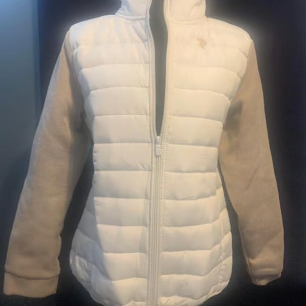 US Polo Assn. Quilted Cream/Ivory Puffer Jacket (L) NWT